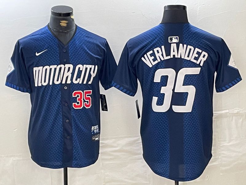 Men Detroit Tigers #35 Verlander Blue City Edition Nike 2024 MLB Jersey style 4->detroit tigers->MLB Jersey